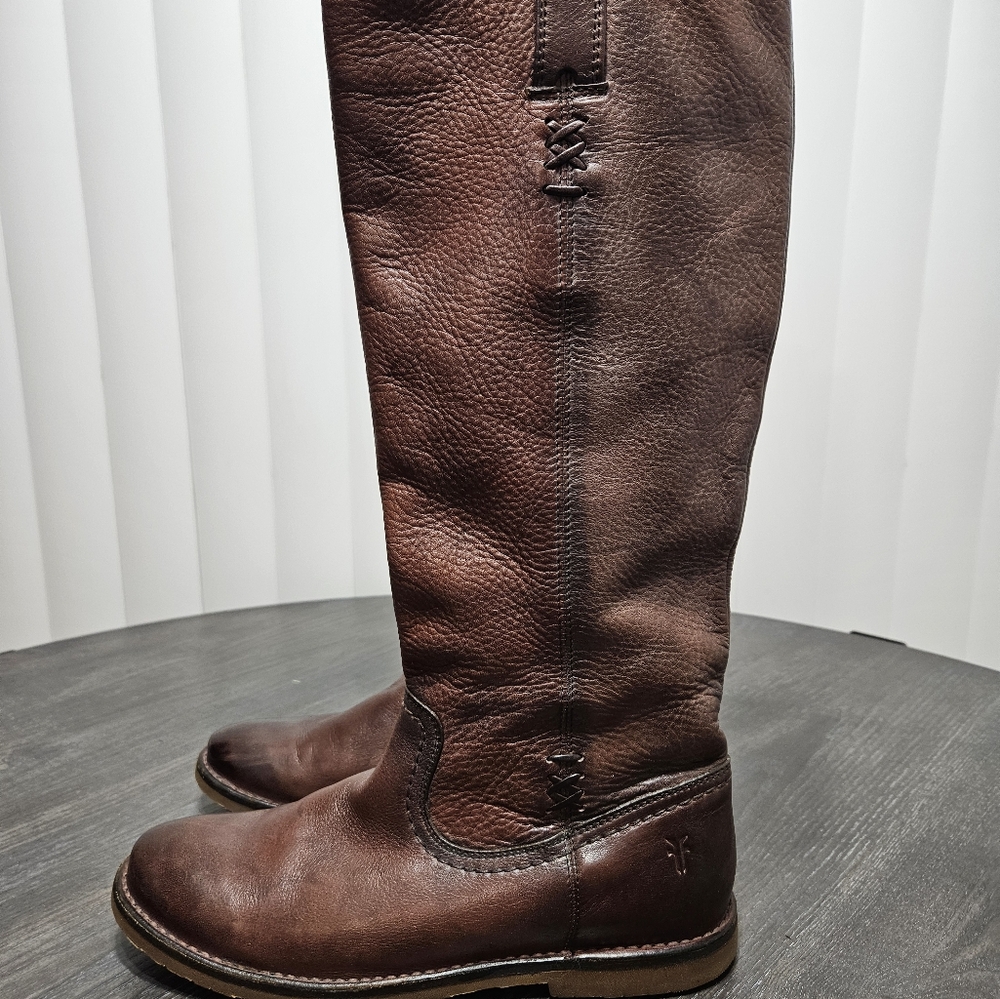 Frye Rich Brown Over the Knee Leather Boots